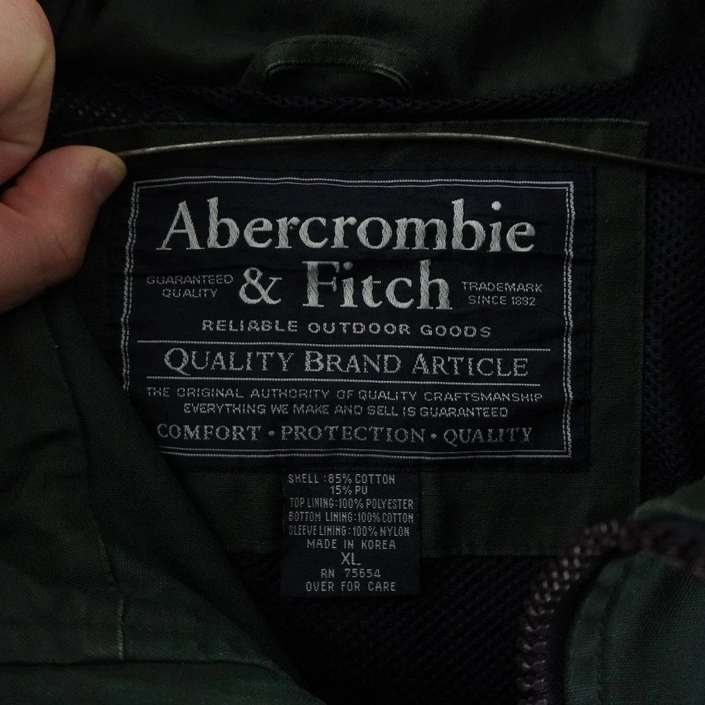 Vintage 90s Abercrombie & Fitch Outdoor Jacket Mens XL Dark Green Utility